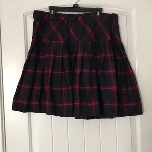 Pleated Plaid Skirt
